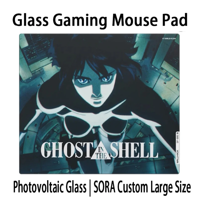 Denmark W-Wallhack SP005 GHOST IN THE SHELL Anime Glass Mouse Pad Frosted Surface Desk Mat Tempered Upgrade FPS Office Customed