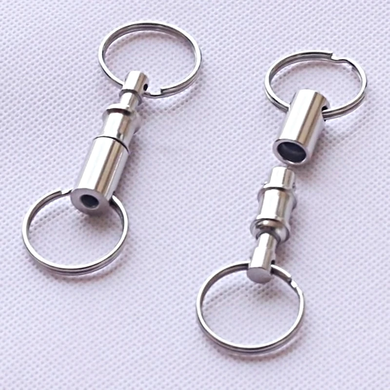 Detachable Keyring Pull Apart Metal Keychain Key Holder Dual Split Quick Release Key Chain Lock Holder Removable Jewelry Making image 5