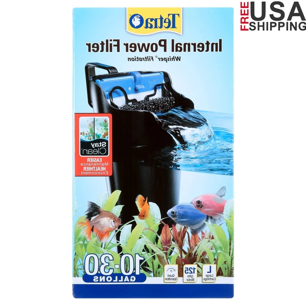 

Whisper Internal Aquarium Filter 10-30 Gallons with Air Pump Efficiently Filters and Aerates Water Traps Debris and Waste