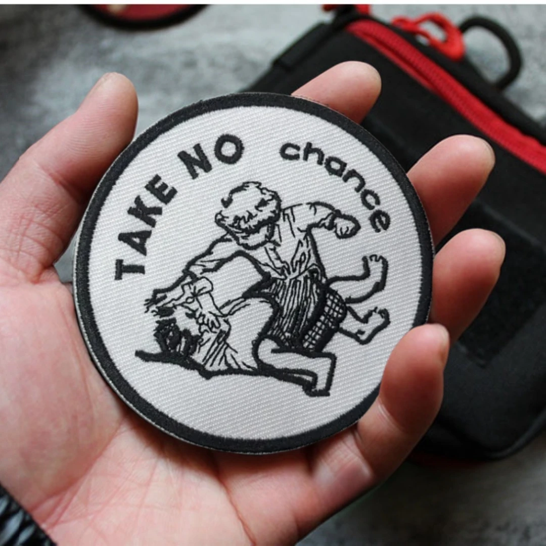 

Take No Chance Ground and Pound Tactical Morale Badge Embroidery Patches for Clothing Backpack Hook and Loop Sticker