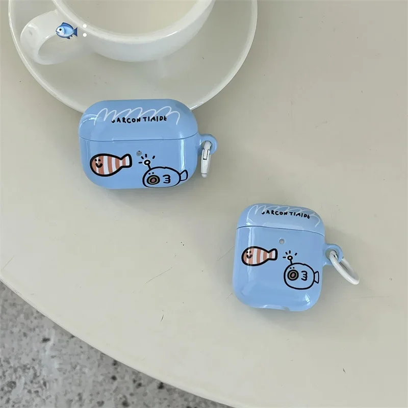 

For Airpods 1 2 3 Pro Pro2 Case Cute Cartoon Starfish Light Bulb Small Fish Headphone Protective Case For Airpods 4 Funda Cover