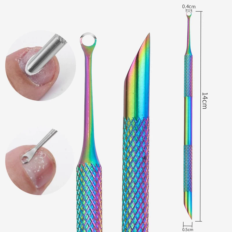 Nail Cuticle Pusher Double End Nail Art Sanding Tablet Manicure Sticks Tool Beveled Head Cuticle Pusher Remover Nail Accessories