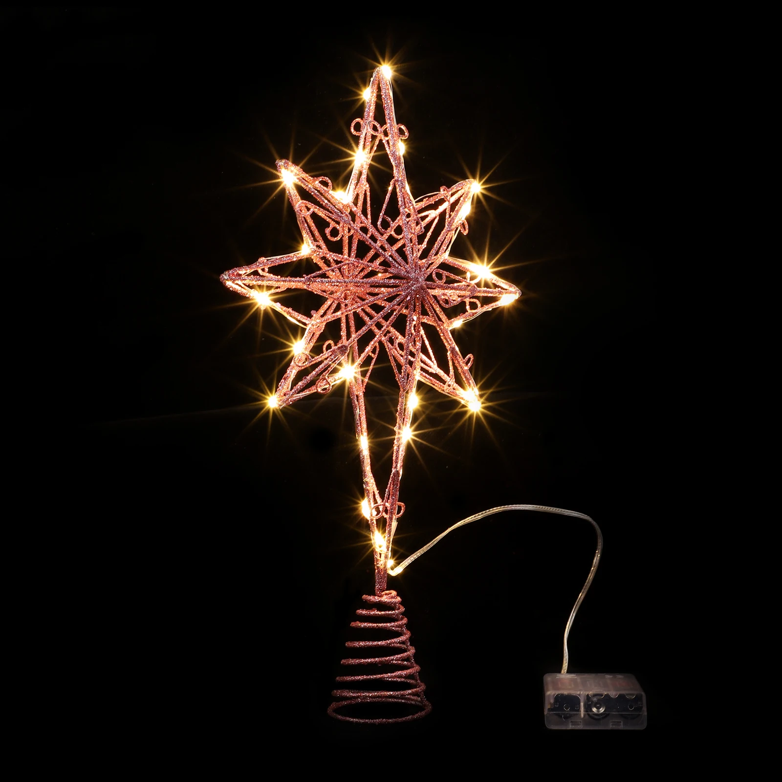 

Eight Sided Tree Topper Christmas Tree Star Lamp Xmas Adornment Holiday Decor Iron Craft Star Lamps Festive Lighting