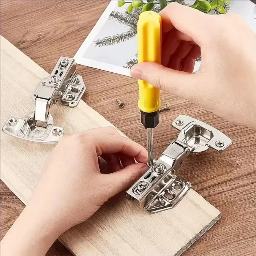 Engsel Pintu Kabinet Stainless Steel Pintu Lemari Engsel Tersembunyi Tenang Tutup Lembut dengan Sekrup Furnitur