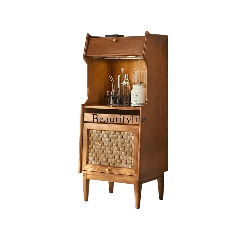 

ld 38ld 38 Medieval rattan knitted Japanese storage display cabinet wabi sandy wind solid wood storage porch cabinet