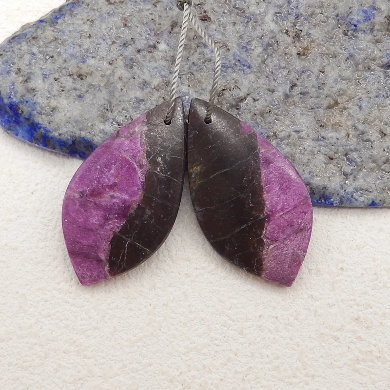 

Natural Stone Fashion Earrings For Women Handmade African Purple Stone Earrings Party Gifts DIY Jewelry 32x17x4mm 5g
