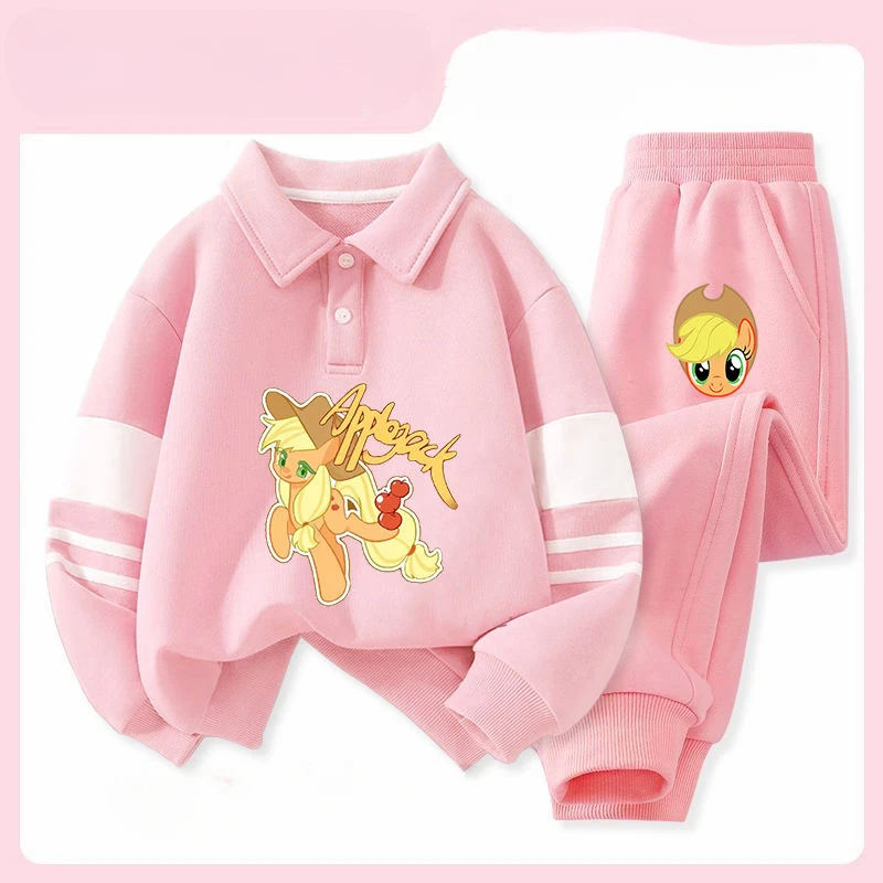 My Little Pony Pinkie Pie Fluttershy Rainbow Dash Cute Kawaii Anime Movie Sweatshirt Set Cartoon Creative Children's Sportswear