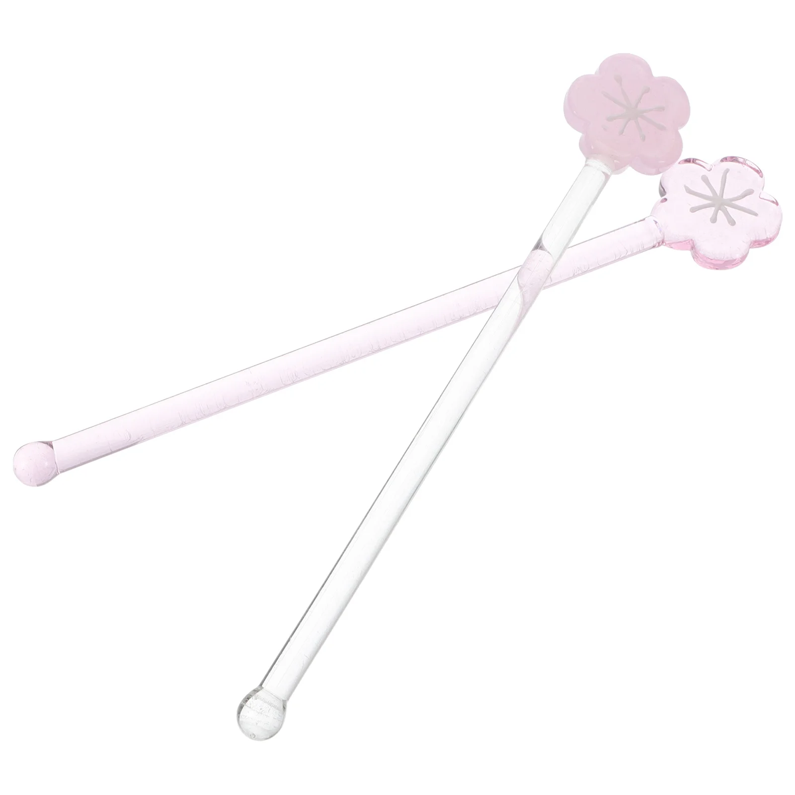 

2Pcs Glass Cocktail Stirrers Charming Long Handles Easy Clean Glass Stir Sticks Resuable Swizzle Sticks