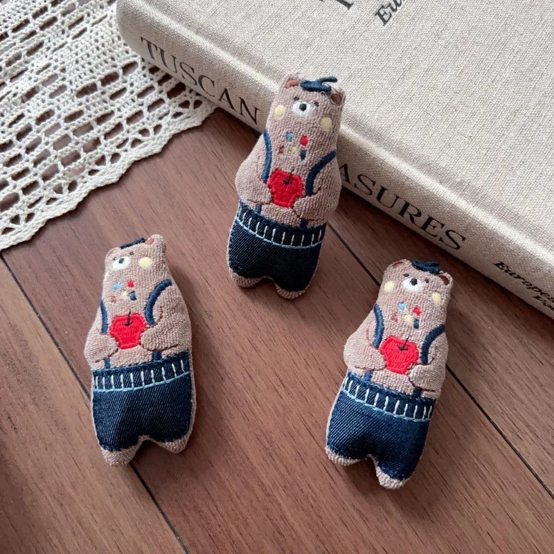 Premium Stuffed Bear Plush Doll DIY Handmade Pendant Necklace Brooch Pin Scarf Charm for Kids Cute Soft