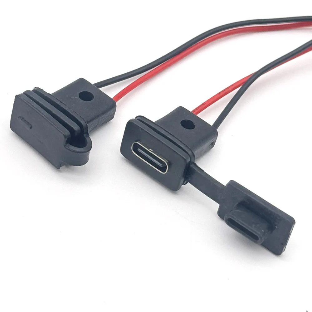 3A 20V USB-C High Current Charging Socket With Snap Lock Plate USB C TYPE-C Female Type C Waterproof Female Connector Jack 6