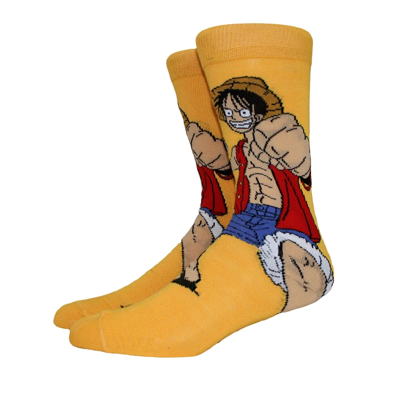 4 Paar Anime-Socken im Angebot ONE PIECE Kniehohe Damen-Cosplay-Socken Persönliche Hip-Hop Harajuku Herren Lustige Socken Größe 36-44 – Detail 5