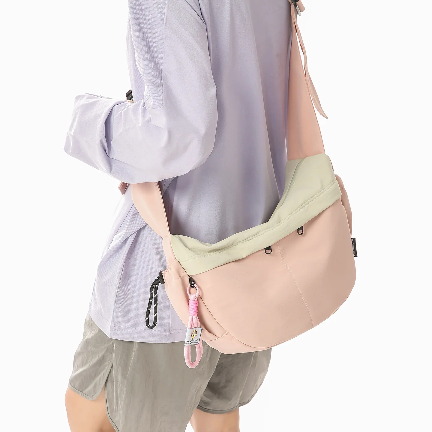 Nylon Hobo Bag 2026 New Color Block Crossbody Purse Lightweight Casual Travel Shoulder Handbag with Drawstring for Women Girls