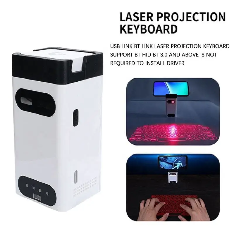 Mini Virtual Laser Keyboard Wireless Projection Touch Keyboard For Computer Phone Laptop With Mouse Function