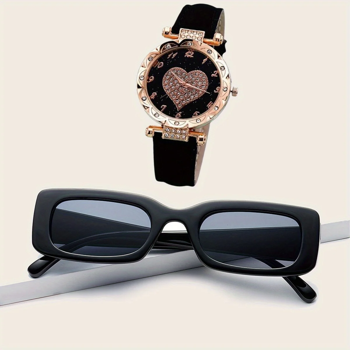 Fahren Reisen Kleine Box Sonnenschutz Sonnenbrille Erweiterte Mode Sonnenbrillen + Lässige Mode Quarzuhr Sonnenbrille + Uhr Set