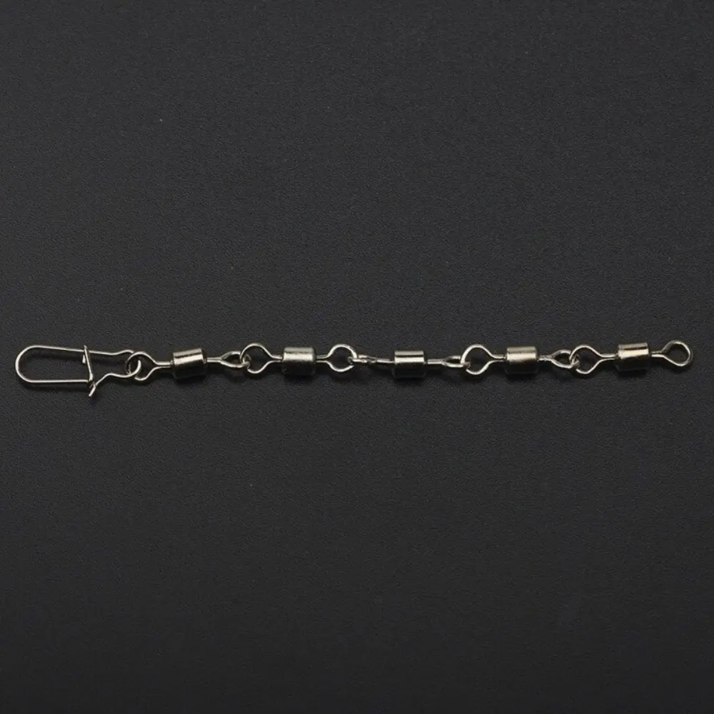 10pcs Stainless Steel Rolling Swivel Snap Anti-bite Chain Rolling Swivel Snap Anti-bite High Speed Copper Alloy Tackle Pesca