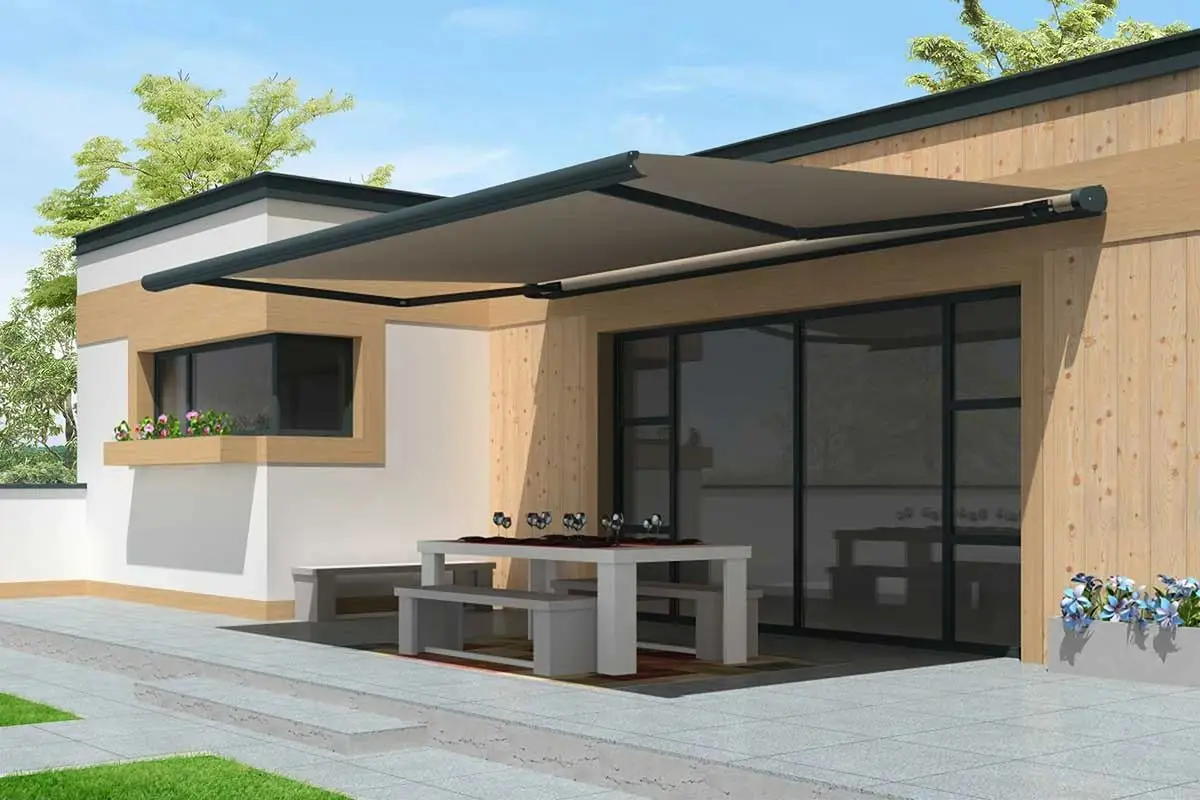 

Big Roof Cover Retractable Aluminum Awning Spanish Acrylic Full Cassette Awning with Led Light Wholesale Retractable Awnings