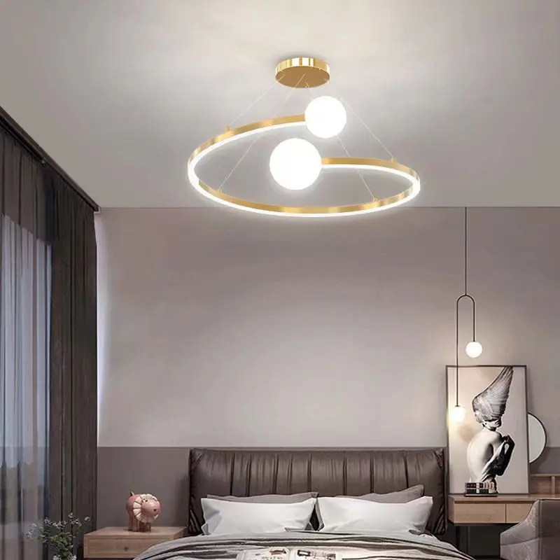 

Nordic Minimalist Ring LED Pendant Lamp Dimmable for Table Dining Room Kitchen Island Bedroom Chandelier Lustre Lighting Fixture