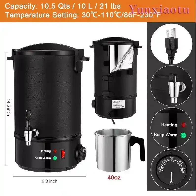 Electric Wax Melter Constant Temperature Melting Pot Pouring Pitcher Candle Making Kit Smart Temperature Control