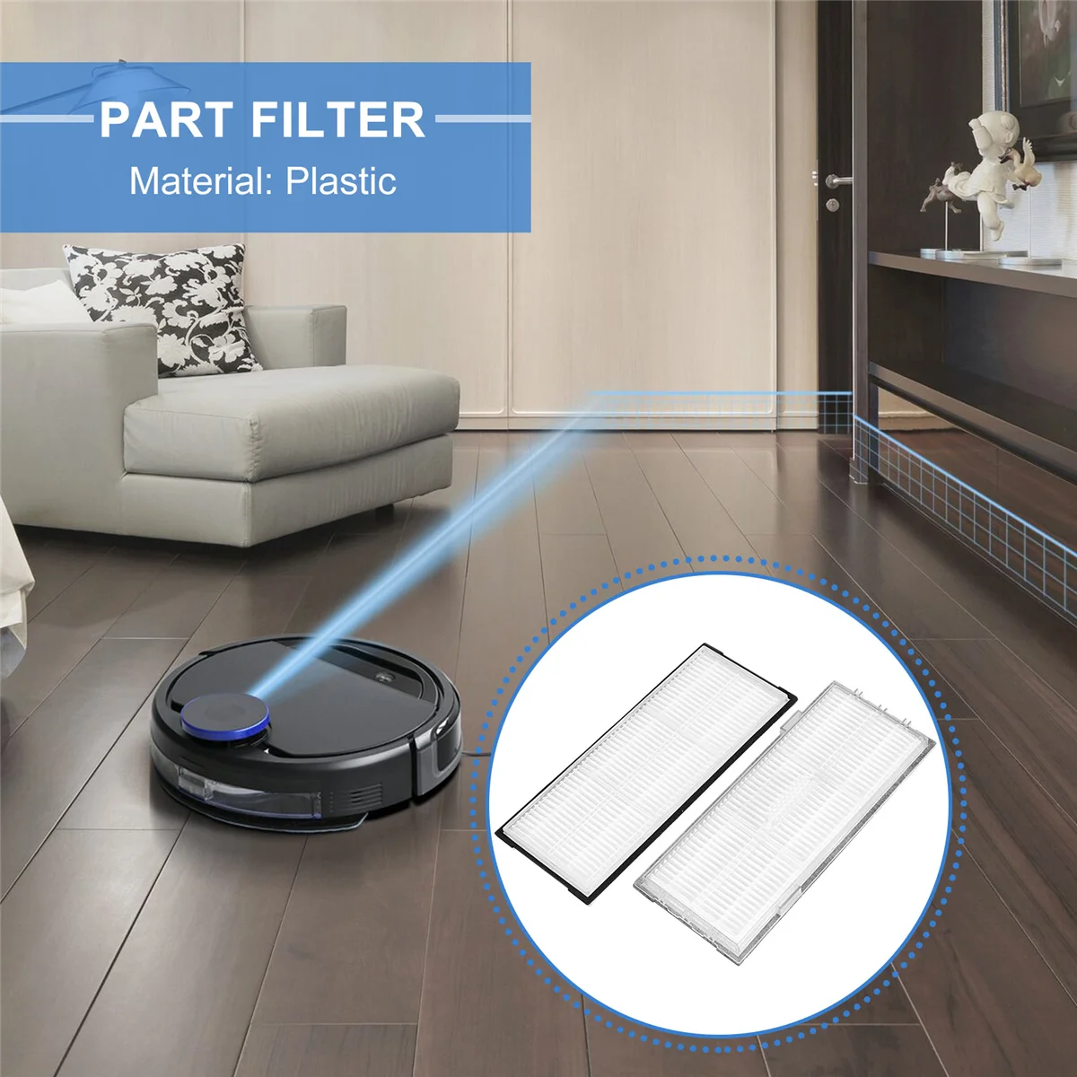 2 قطعة استبدال مرشحات Hepa ل Xiaomi Roborock S7 T7S T7Plus T7Splus قطع غيار المكنسة الكهربائية # أ66 ك