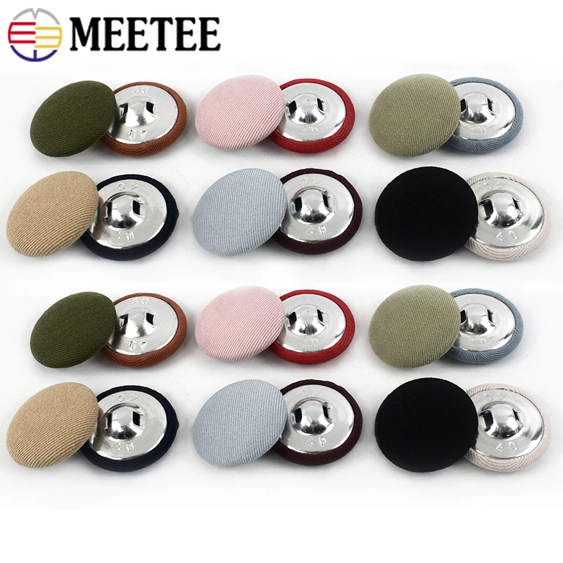 Meetee 50Pcs 11-30mm Round Cloth Button Tailor Sewing Covered Buttons Coats Shirts Shank Buckle Garment Decorative Accessories