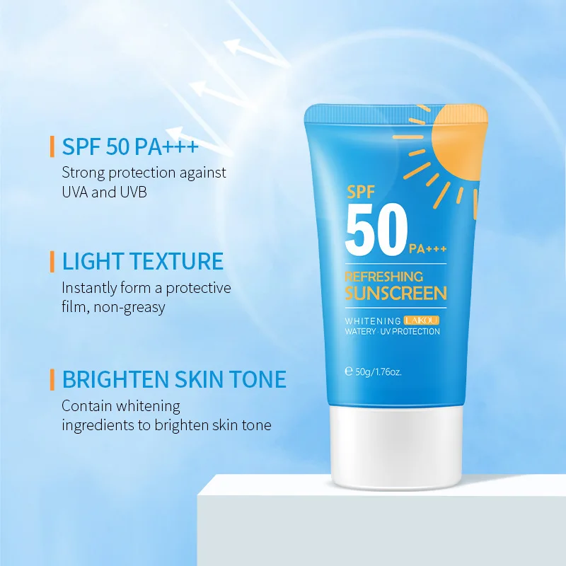 LAIKOU SPF50+  Face Body Whitening Sunscreen CreamRefreshing Waterproof UV Protector Concealer Moisturizing Brightening