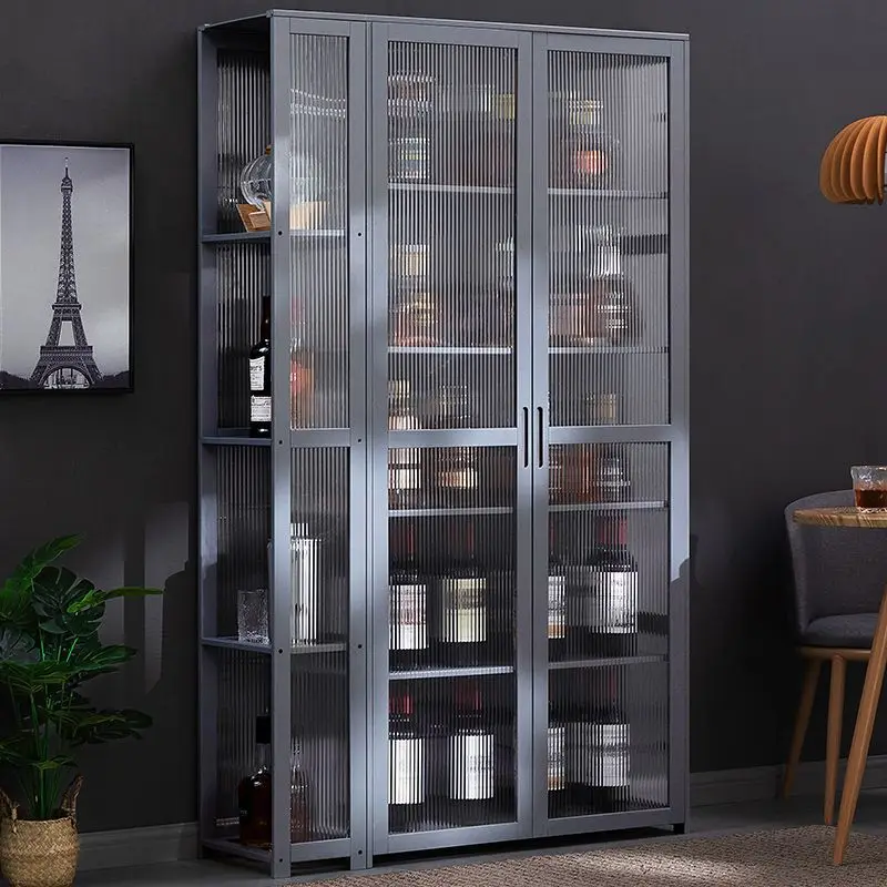 

Wine cabinet dining side cabinet display cabinet Internet celebrity small wine rack European home solid wood living room wall