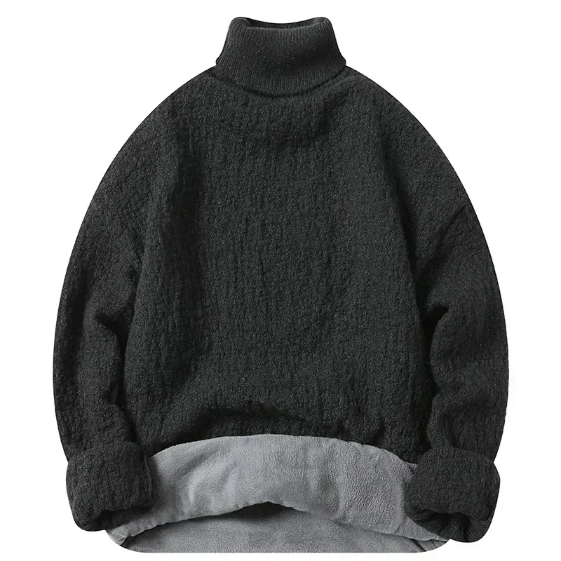 New Autumn Winter High Neck Home Clothes with Thickened Cashmere Luxurious Comfortable Versatile Men's Pullover Warm Pajamas