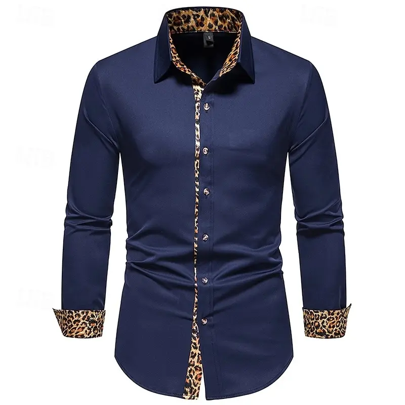 

Black gold embroidered shirt men's 2025 new men's shirt button up shirt