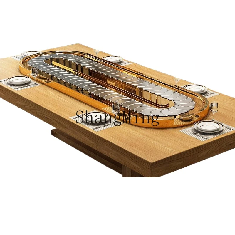 

ZYH rectangular turntable electric dining table elliptical conveyor belt table machine display tray