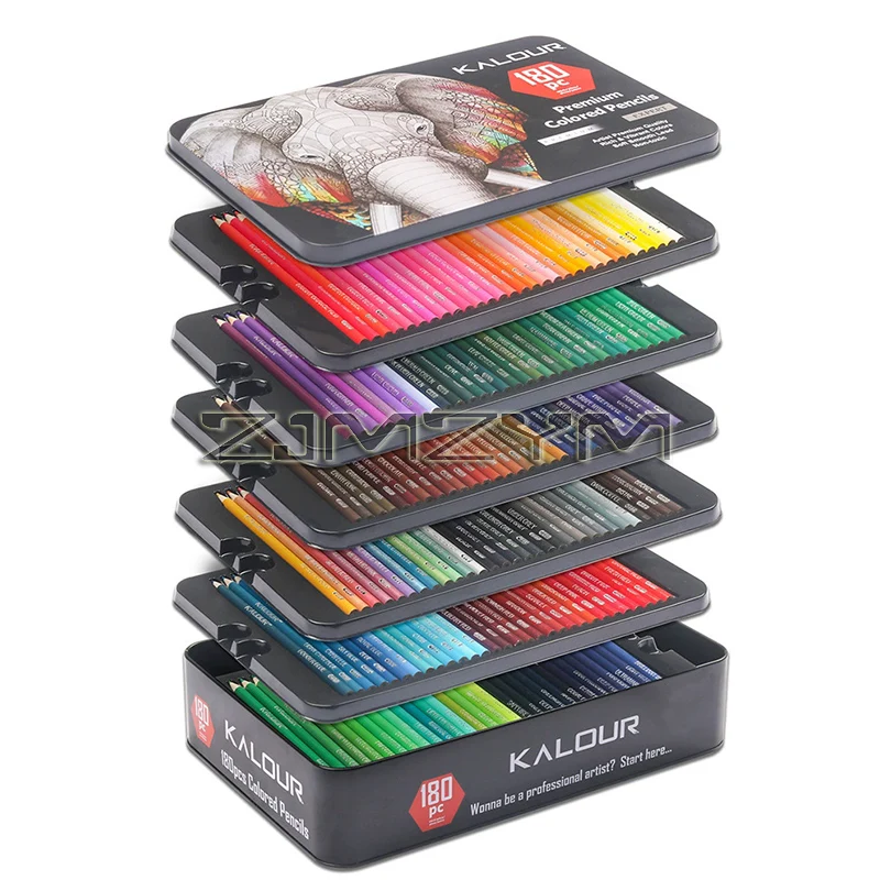 180 Colors Professional Colored Pencils Set Fine Art Drawing Oil-based Pencils Set for Sketching Coloring Pencil