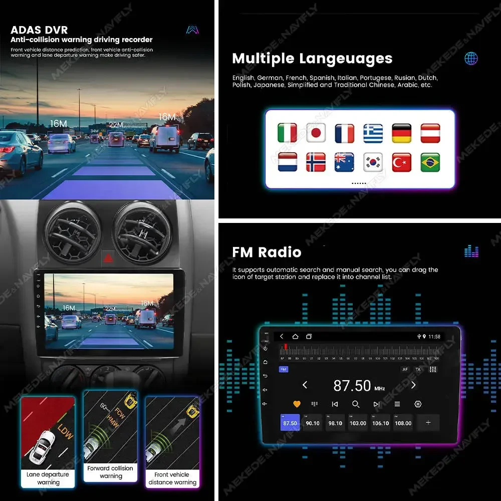 MEKEDE & NAVIFLY أندرويد 14 ستيريو راديو السيارة لكيا كارينز RP 3 III 2013-2019 نظام Carplay الذكي الكل في واحد وحدة مضيف GPS #4