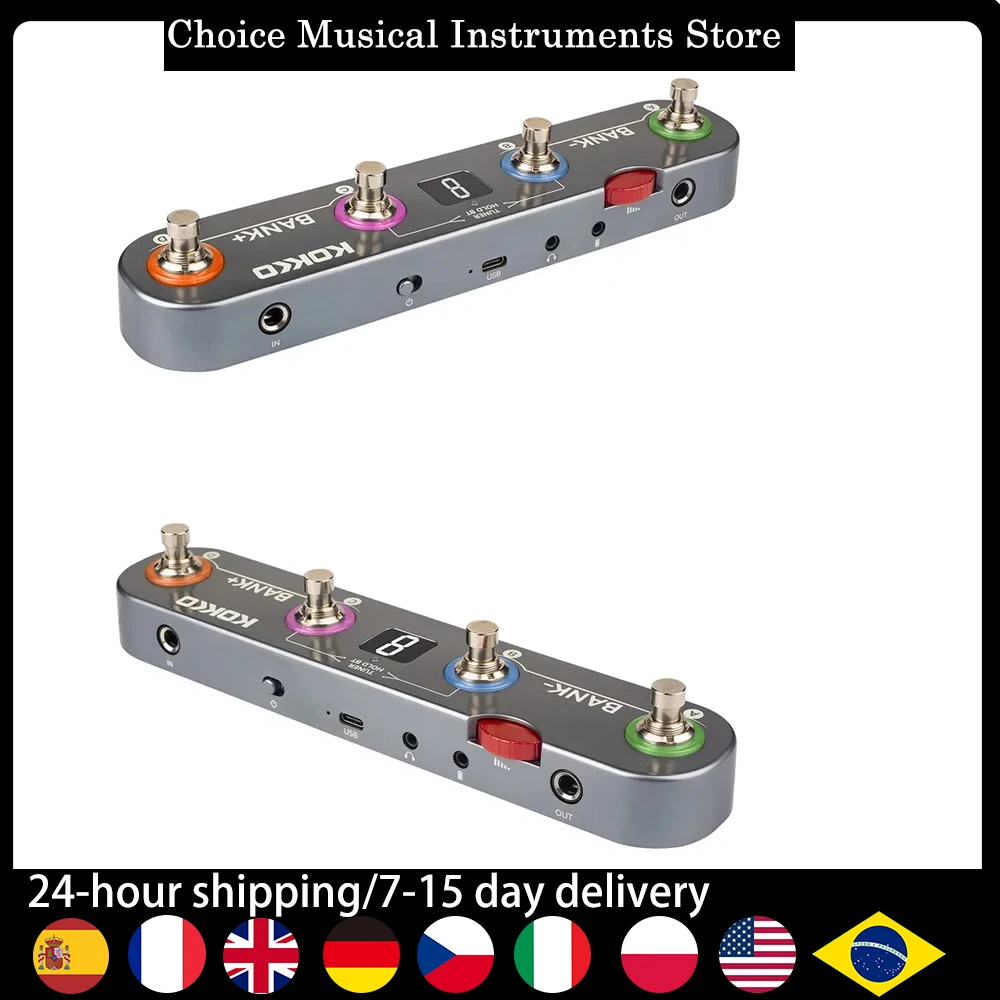 Kokko KE1 Multi-Functional Guitar Effects Processor 36 Presets 6 Effect modules Noise Reduction Boost Modulation Delay Reverb