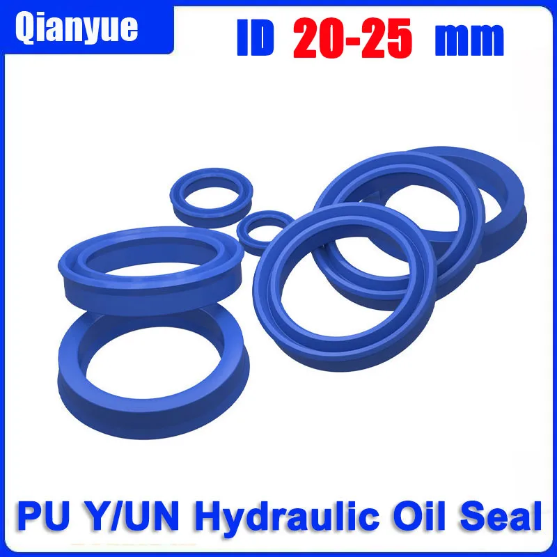 [10PCS]PU Y/UN Hydraulic Seal ID 20-25mm - Factory Direct Wear-Resistant Oil Seal for Cylinders (Polyurethane, In Stock)