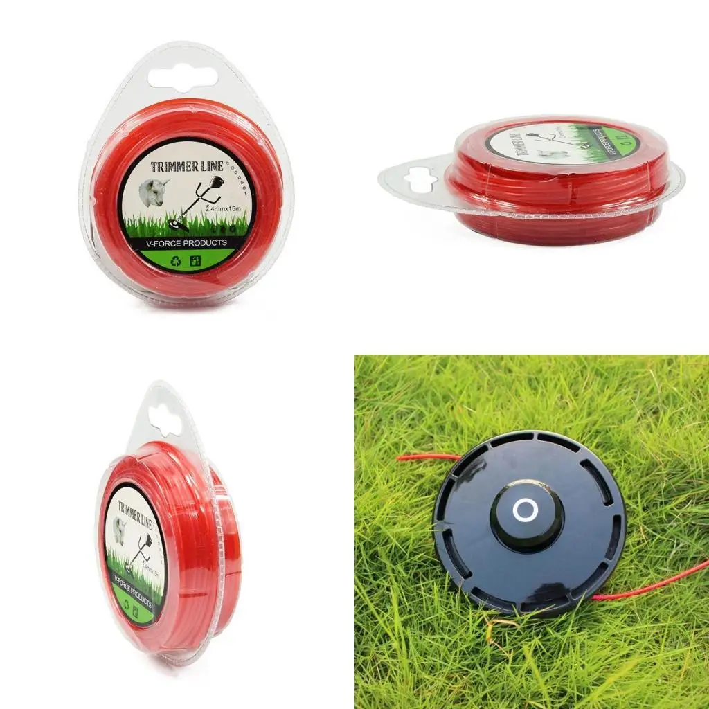 

652F 2.4mmx15m Mowing Nylon Grass Trimmer Rope Brush Cutter Strimmer Line Mowing Wire Lawn Mower Accessories Fit for Home Use