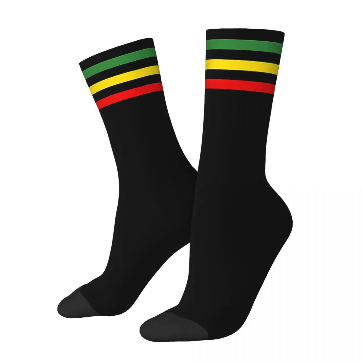 Sock for Men Jamaica Stripes Rastafarian Legends Harajuku Rastafari Rasta Breathable Pattern Printed Crew Sock Novelty Gift