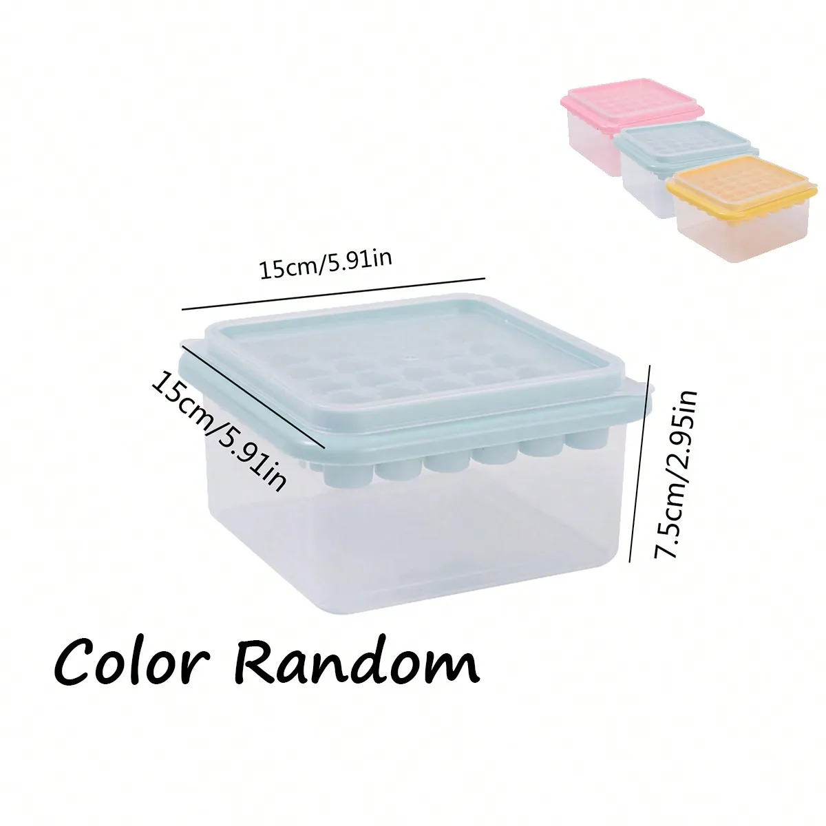 1pc Household Silicone Ice Cube Mold 30 Grid with Shovel Storage Box Random Color