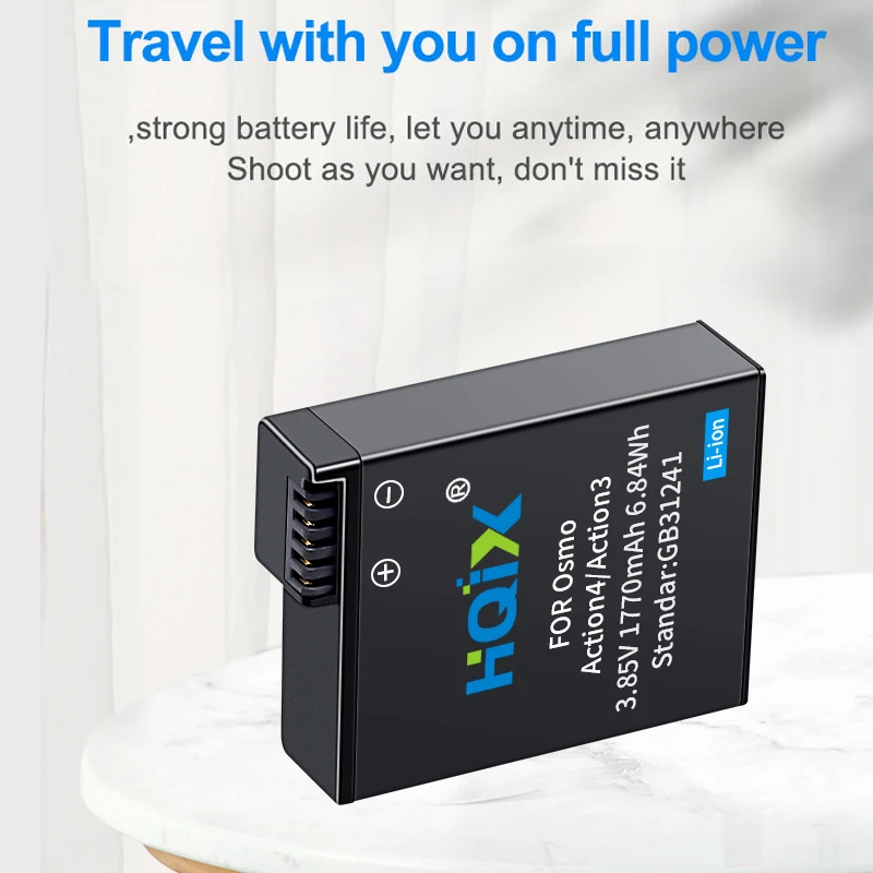 HQIX for DJI Osmo Action 4 Action 3 Osmo action camera Charger Battery