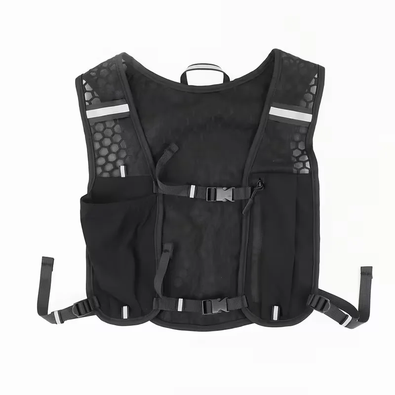 Laufweste für Damen und Herren, Verstellbarer Brustgurt Lauf-Hydrationsweste Leichter Reflektierender Hydrations-Rucksack für Marathon