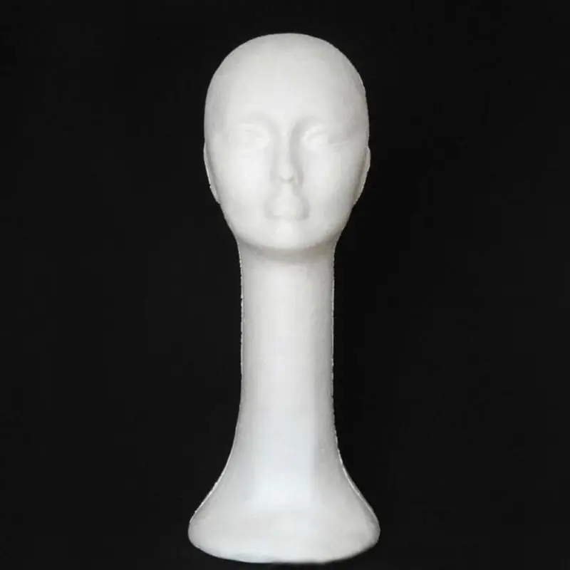 Unisex Styrofoam Head Foam Mannequin Head Model Long Neck Bubble Wig Hat Necklace Display Stand