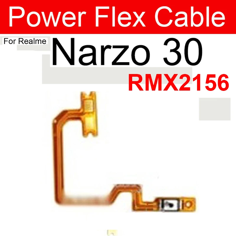 Power Volume Buttons Flex Cable For Oppo Realme Narzo 30 30 Pro 30A 5G Power Volume Side Keys On Off Button Parts