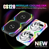 JUMPEAK CS120 ARGB ventilador de refrigeración 240mm Modular apilable empalme PWM silencioso 120mm RGB ventiladores para juegos PC caja CPU enfriador de agua