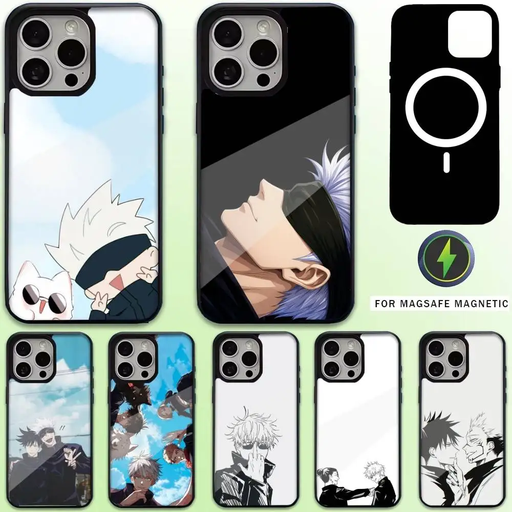 

Fushiguro Megumi Gojo Satoru Phone Case For iPhone17,16,15,14,13,12,11 Plus,Pro Max Magnetic For Magsafe Wireless Charging