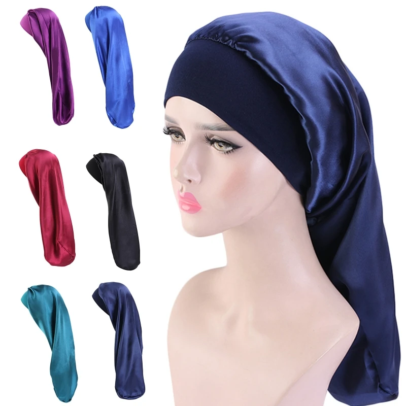 Women for Extra Large Satin Long Sleep Cap for Dreadlocks Curly Hair Bonnet Loose Night Sleeping Hat Elastic Band Headwear