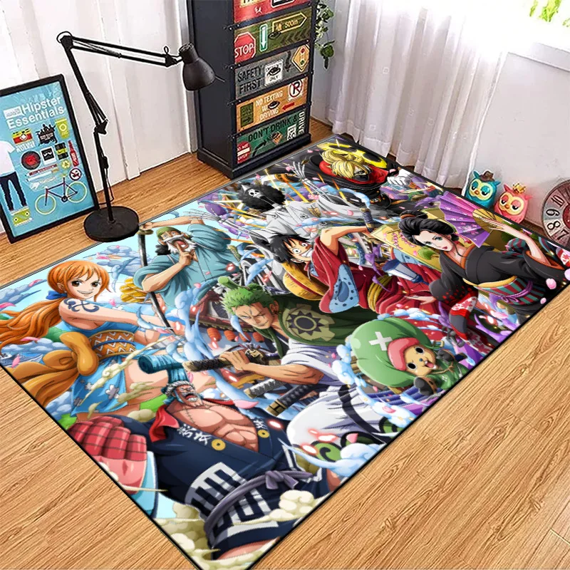 Anime Luffy Pirates Pattern Home Indoor Rug Living Room Kitchen Large Area Decoration Floor Mat Bedroom Creative Crawling Carpet