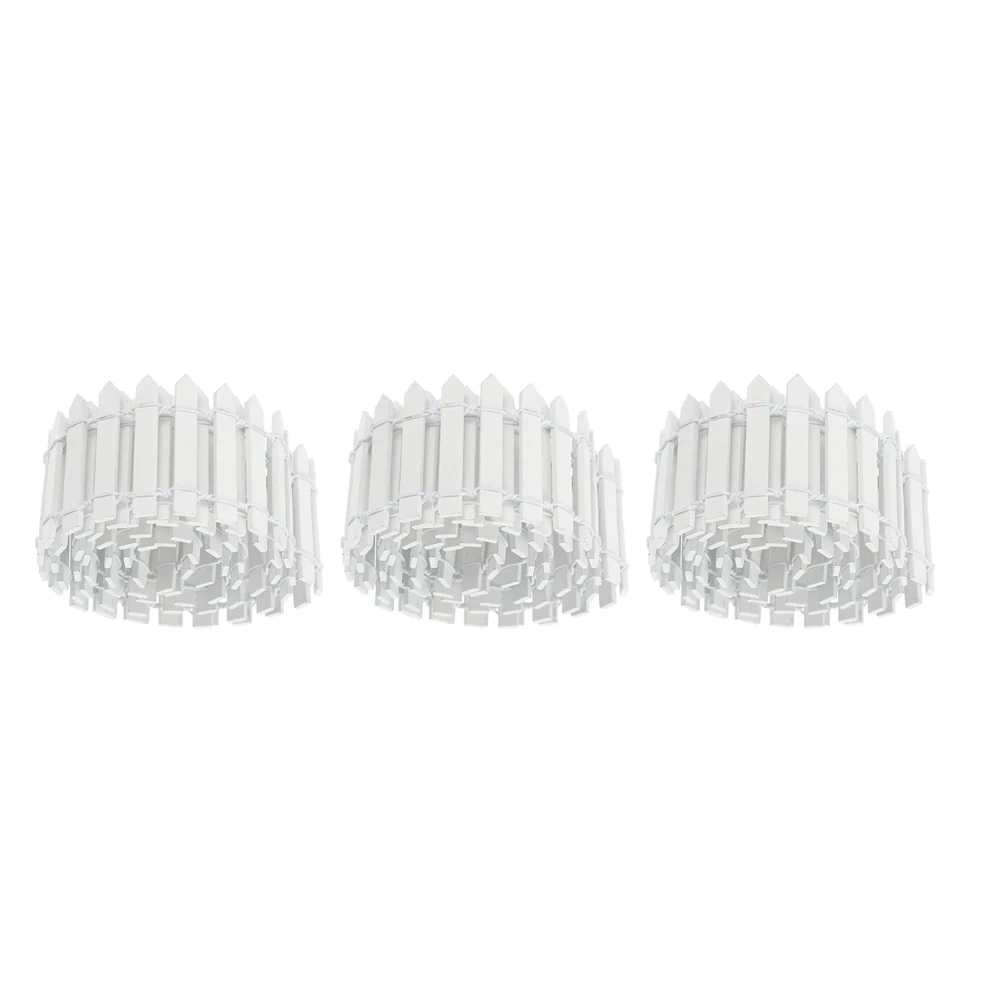 

3pcs Mini Wooden Fence 3 Rolls Colorful for Garden Scene White Fencing Baby Simulation Decor Landscape Gardening Accessories