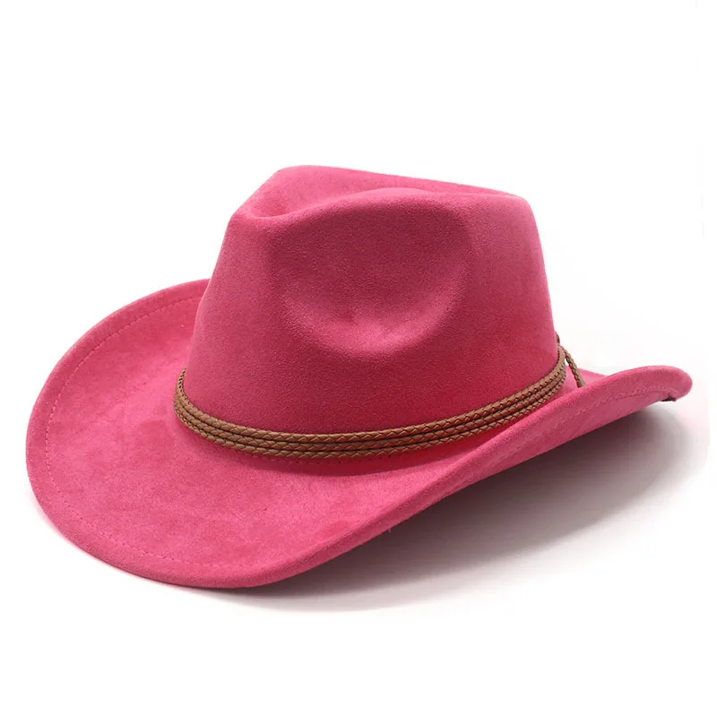 2025 Western-Cowboyhut im Ethno-Stil, Zylinder, Herbst und Winter, Filzhut für Herren und Damen, umgedrehte Kante, Jazz-Hut – Detail 13