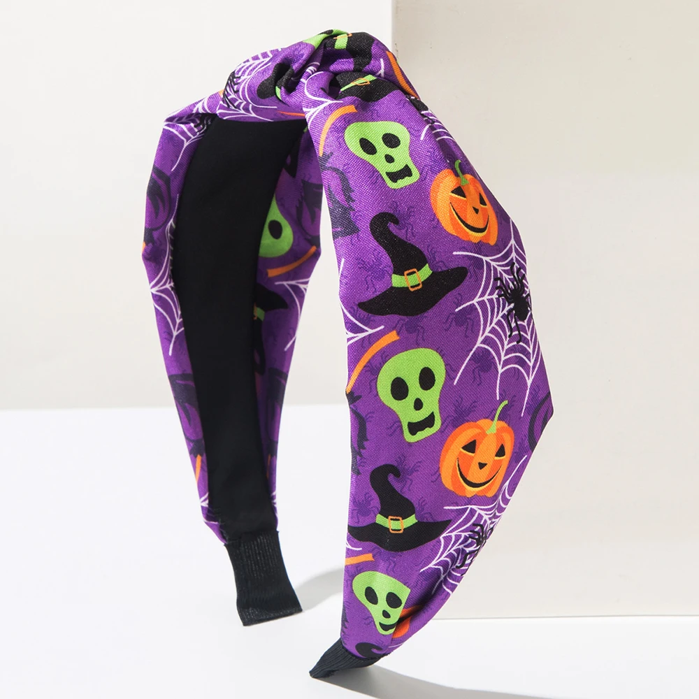 Cartoon Halloween Hair Band Colorful Pumpkin Spider Hair Band Pumpkin Headband Bat Ghost Headband For Halloween Party Gift Women