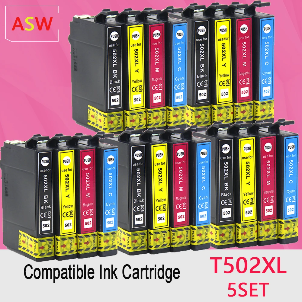 tinta compativel cheio de cartucho de tinta para epson t502 xl expressao casa xp5100 xp 5105 forca de trabalho wf2860dwf t502xl 502xl 01