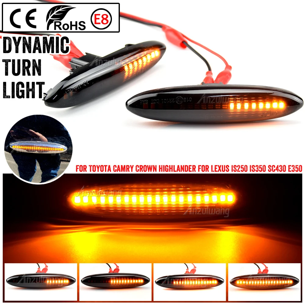 Led Dynamic Side Marker Turn Signal Light Lamps For Lexus IS250 IS350 IS300 IS220d GS350 GS300 GS450h GS430 SC430 ES350