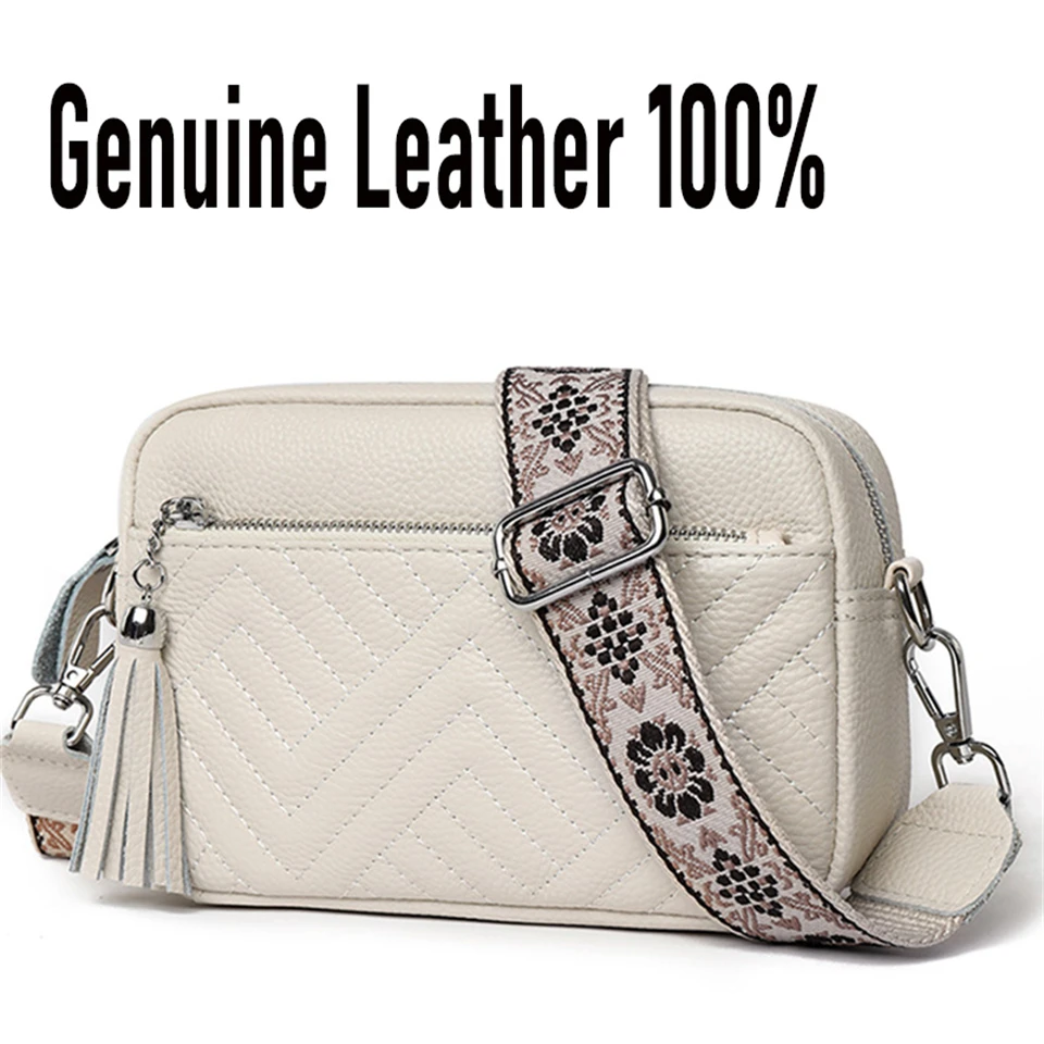 

Women's Genuine Leather Shoulder Bags High Quality Cowhide Crossbody Bags Luxury Designer Female Handbag And Purse Commuting Sac